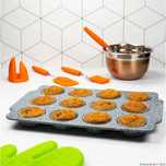 Tava, forma pentru facut si copt prajituri, briose, 12 forme 38x26x3