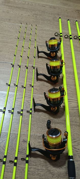 SET 4 Lansete Feeder 3.0m ROBINHAN Bolentino + 4 Mulinete YUMOSHI EK60
