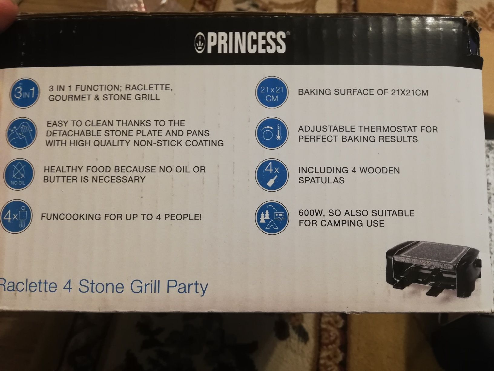 Gril electric Princess Raclette 4 Stone