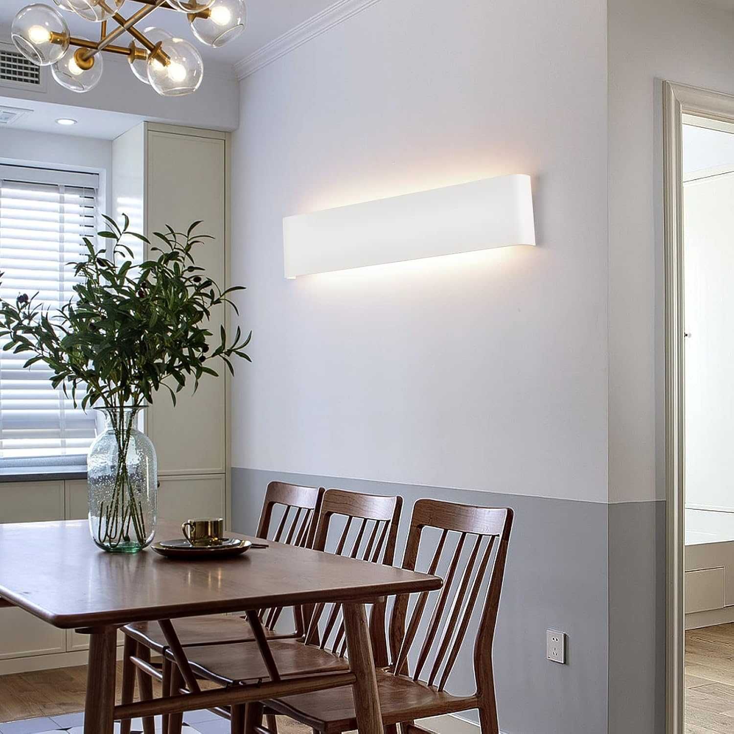 НОВИ! LED стенни лампи 24W, IP44, топло бяла светлина 3000K, 2 бр/к-кт