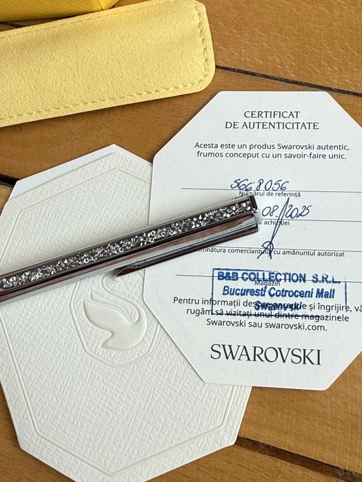 Pix argintiu Swarovski cu cristale, cromat