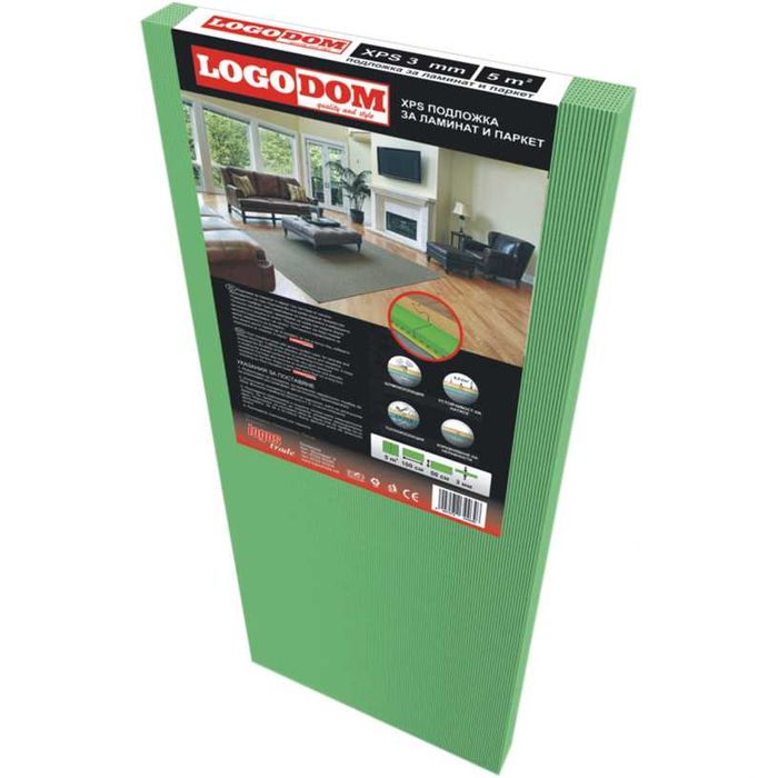 XPS подложка за ламинат ламиниран паркет 3мм 50m2