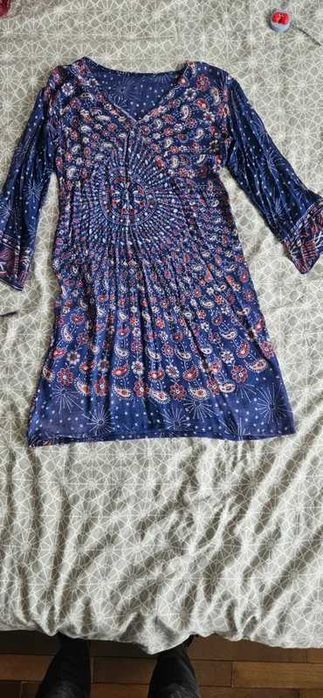 Rochie hippie bleumarin