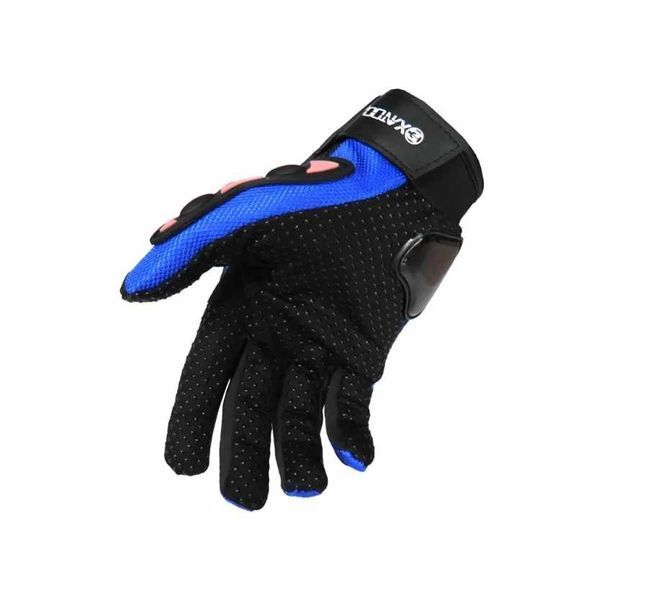 Manusi moto ATV enduro cu protecţii – textil – negru/albastru -NOI