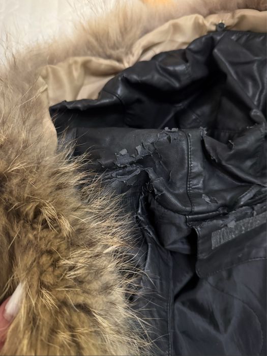 Geaca din piele cu blana detasabila