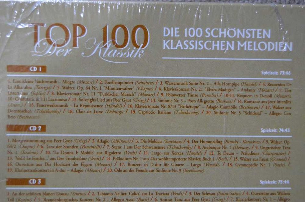 TOP 100 Classics - 5 CDs - Bach, Chopin, Mozart, Vivaldi, Strauss