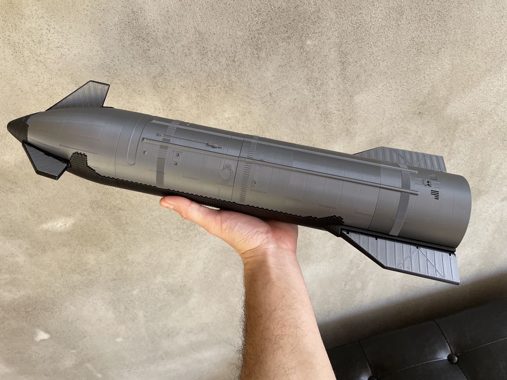 Model racheta SpaceX Starship scala 1:100, 52cm