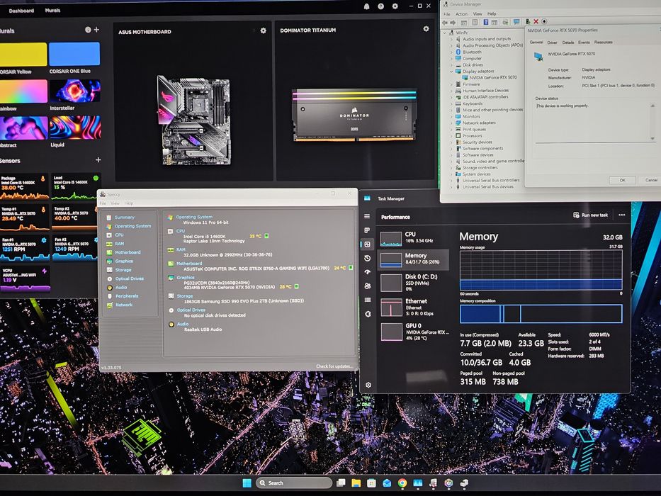 Pc Gaming i5-14600k Rtx 5070FE 32Gb Ddr5 2Tb