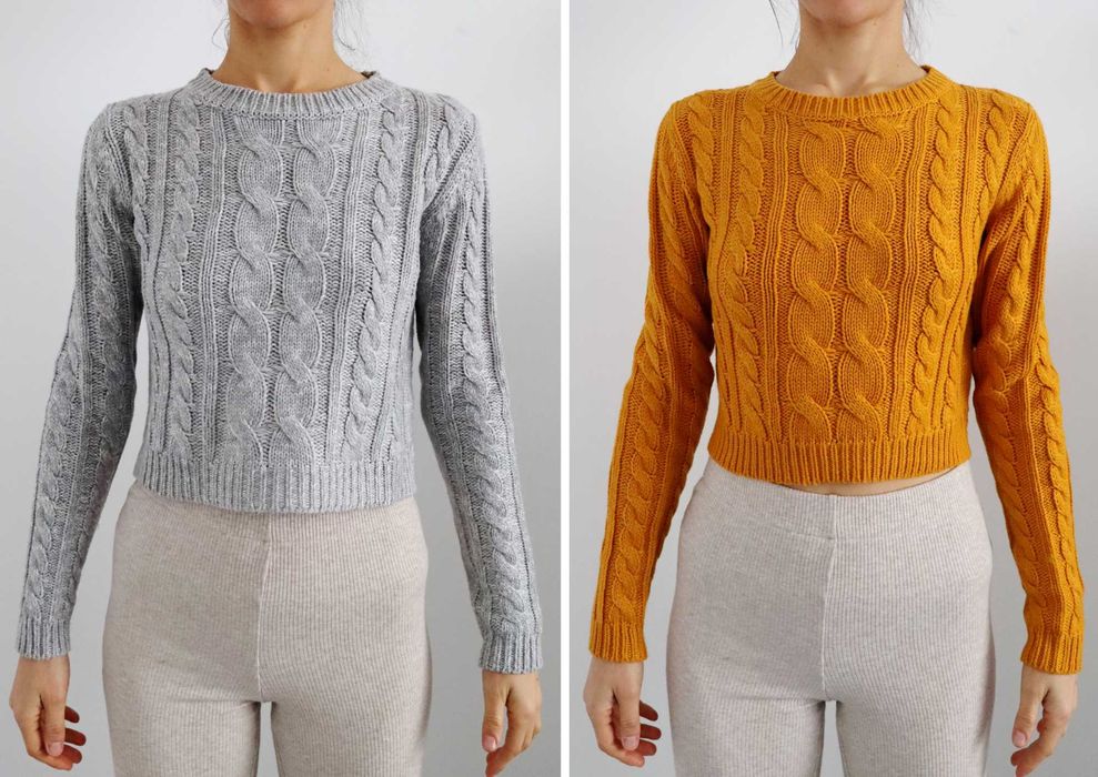 Vand doua pulovere gri si galben Tex XS