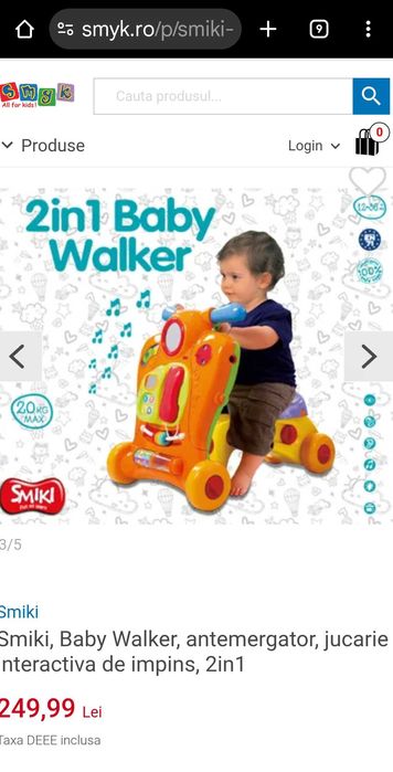 Antemergator 3 in 1 Smiki Baby Walker