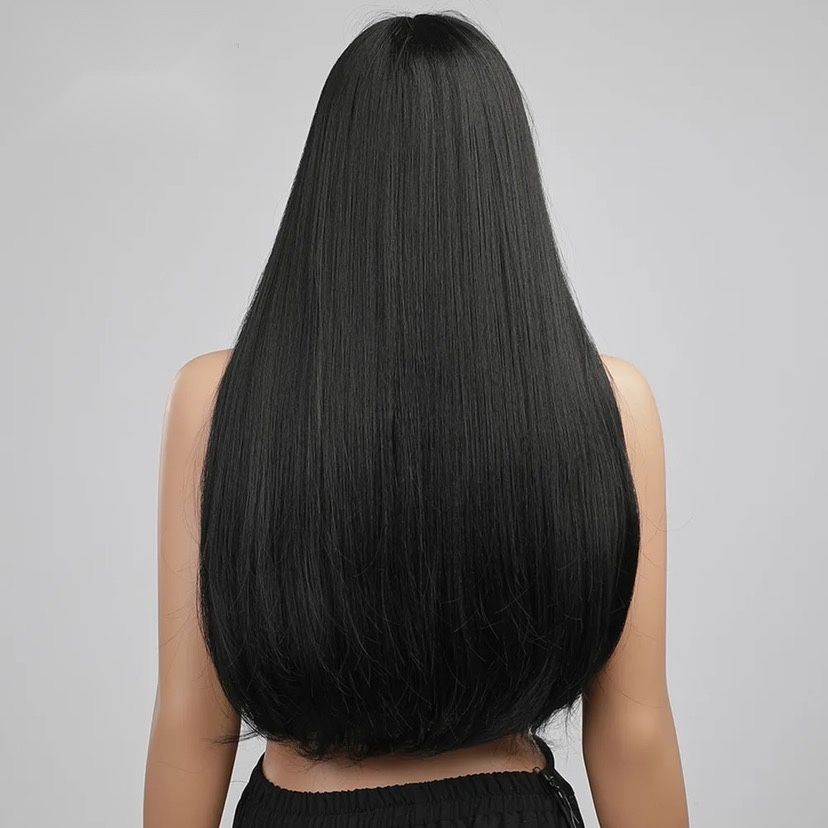 Peruca Z10 Bruneta Neagra Breton par lung drept deasa volum