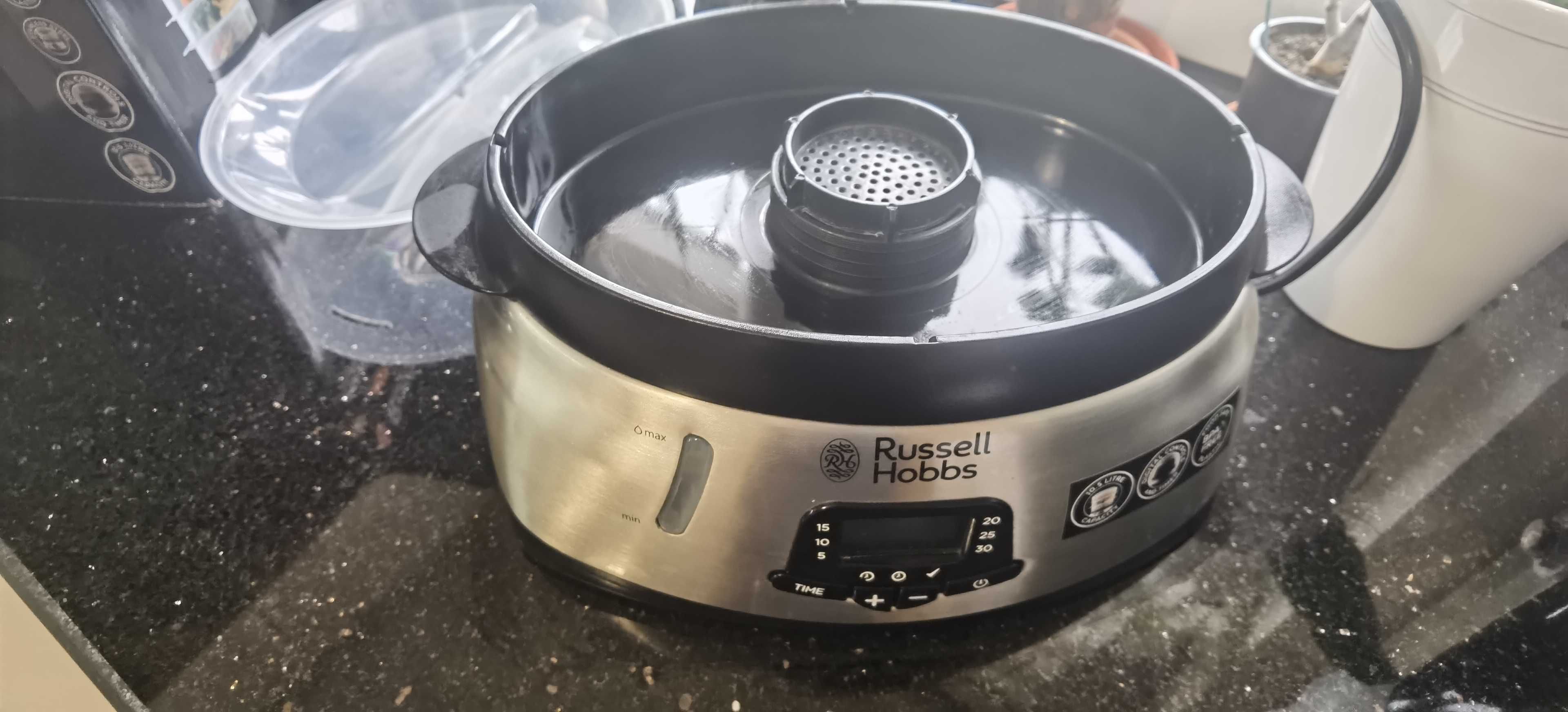 Aparat de gatit cu aburi Russell Hobbs, 1000W, 10.5L, Timer, Display