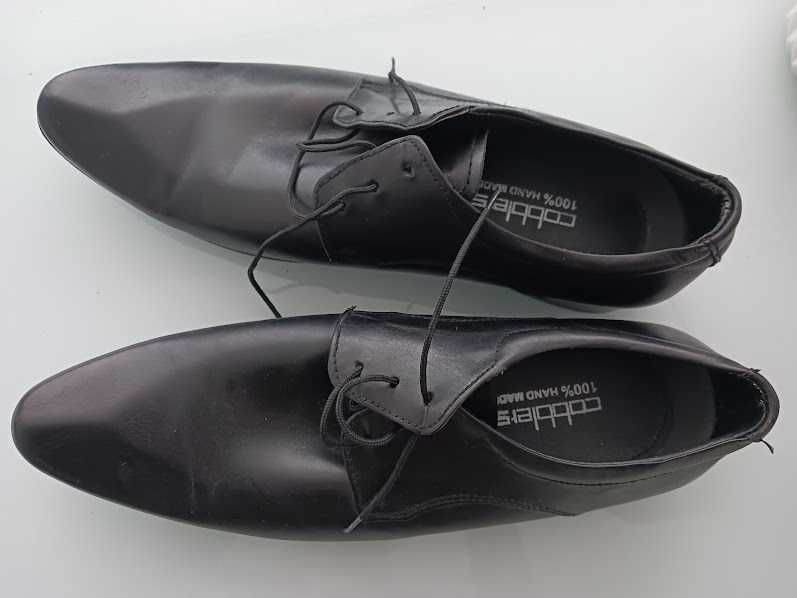 Oфициални мъжки обувки Cobblers,  естеств. кожа, черни,  42 номер