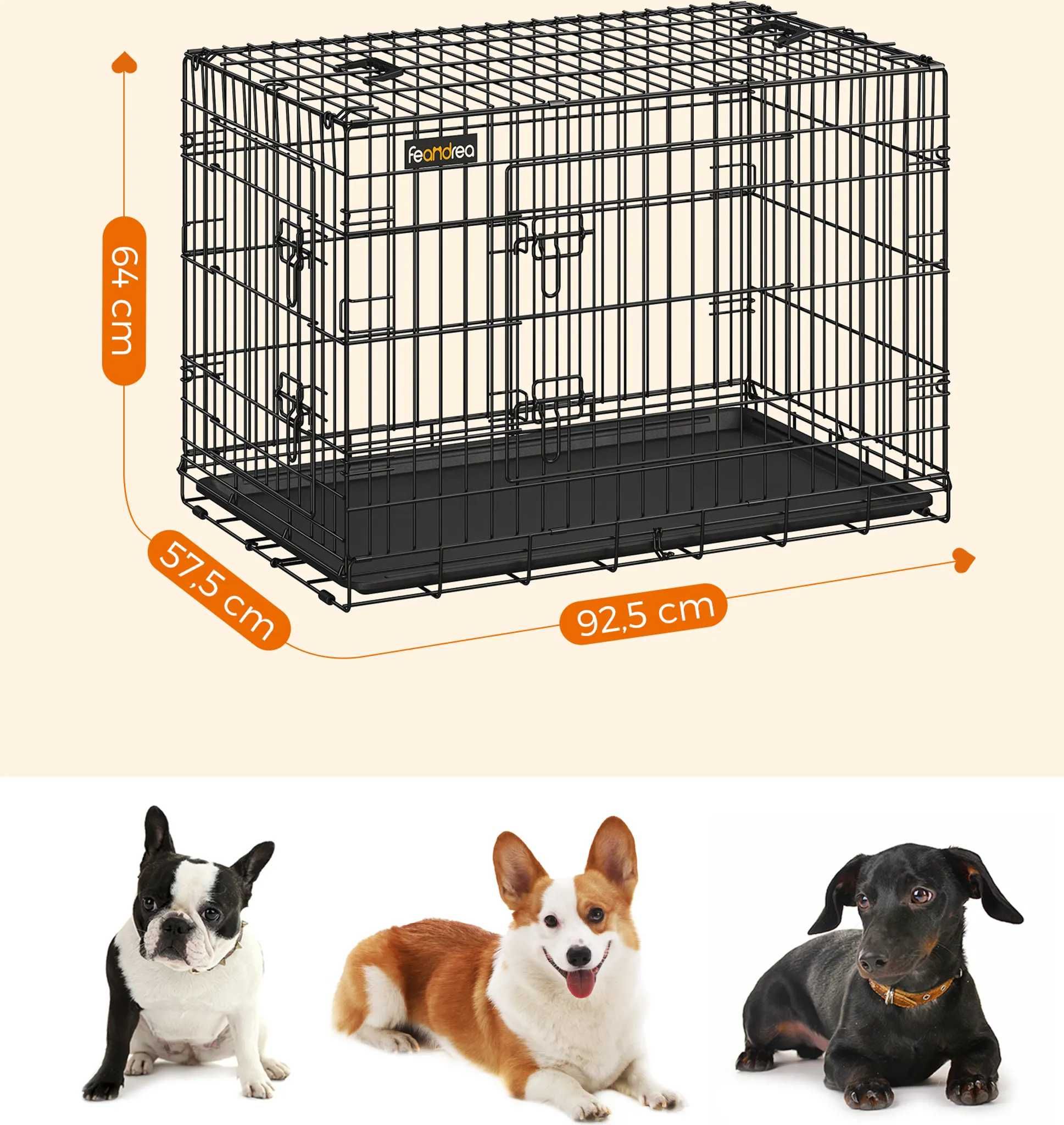 Cusca transport animale companie, metal, tava detasabi |R 593151 Black