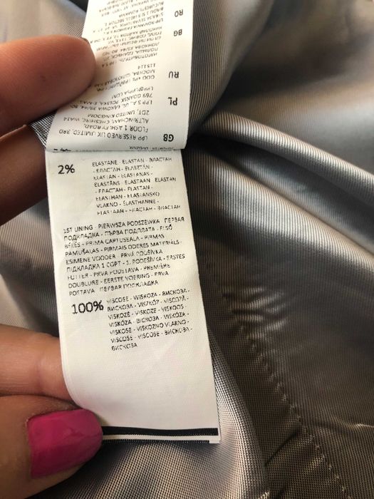 Sacou NOU gri cu dungi roz_Reserved_marime 40