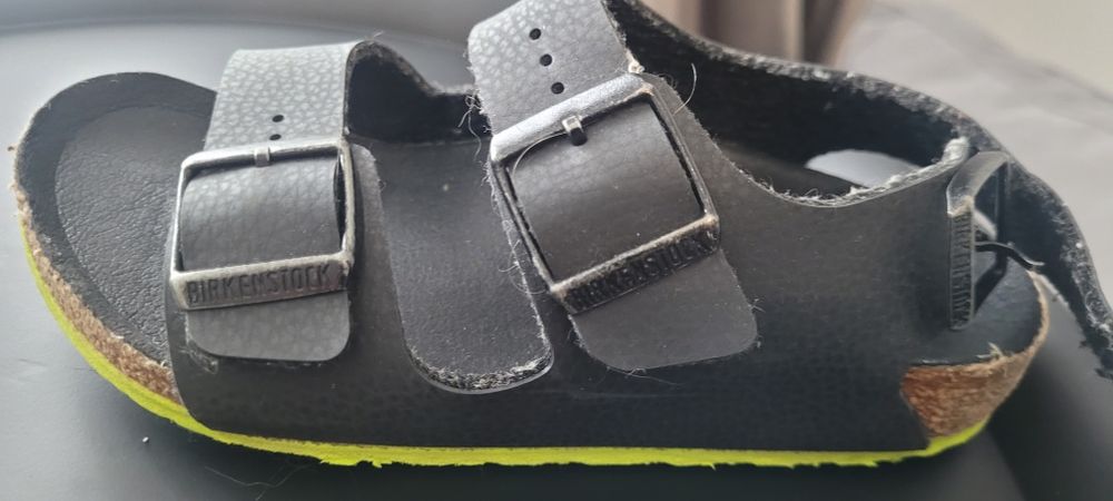 Sandale copii Birkenstock Milano aprox. 20.5 cm Desert Soil Black/Lime
