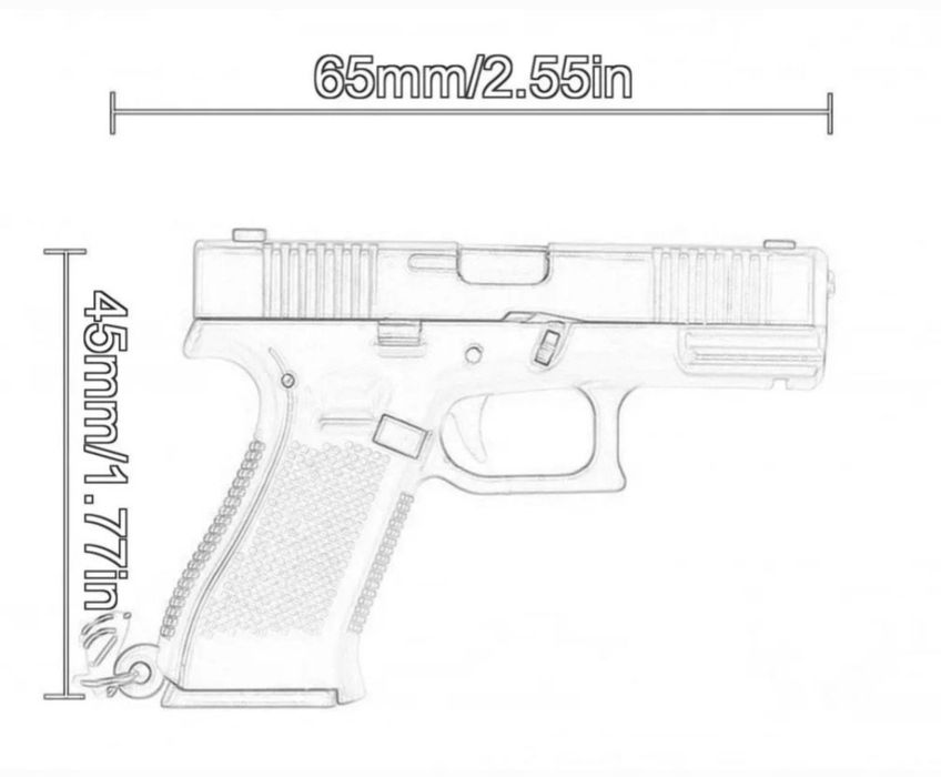 Breloc chei pistol glock 17, 19X, 45