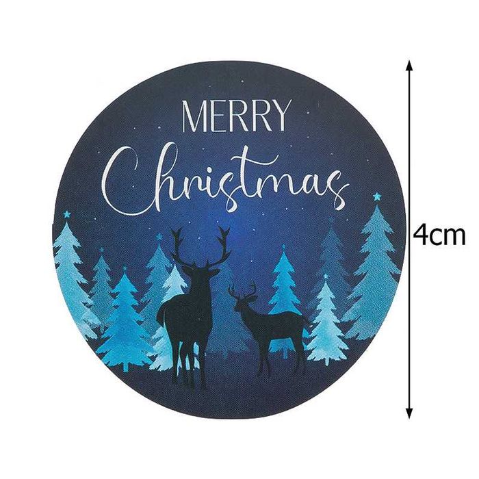 Коледни декоративни стикери на ролка „Весела Коледа“ – 500 бр