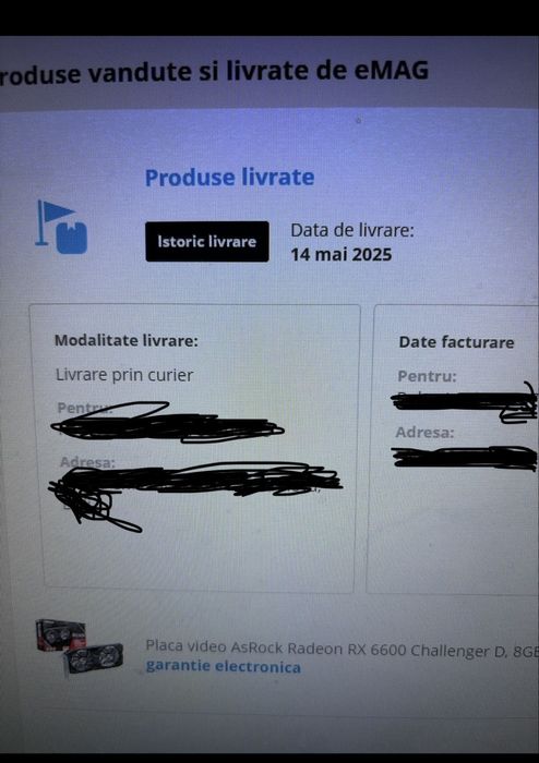 Vand placa video ASRock Radeon RX 6600 Challengrr D 8 gb