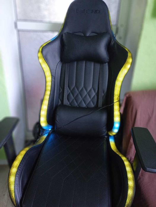 Геймърски Стол Кожен, Светещ "Legend"