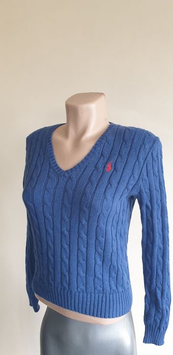 POLO Ralph Lauren Cable Pima Cotton V - Neck S ОРИГИНАЛ Дамски Пуловер