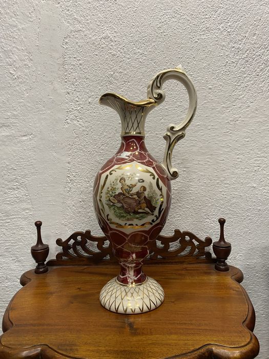 Порцеланова кана HB Belgium с Watteau сцена 1950–1960 г.