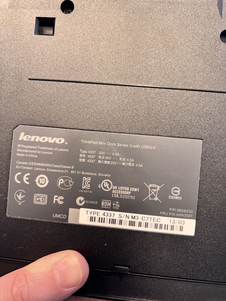 Lenovo ThinkPad Mini Dock Series 3 with USB 3.0