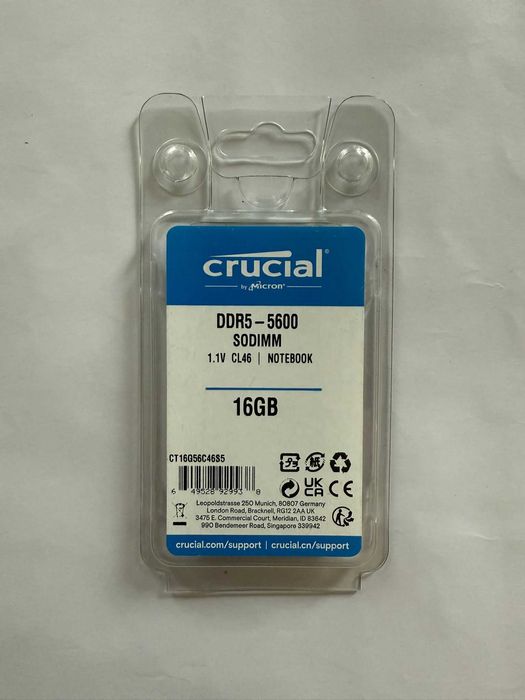 Memorie Laptop Crucial 16GB DDR5 5600MHz CL46 ! SIGILAT + Garantie