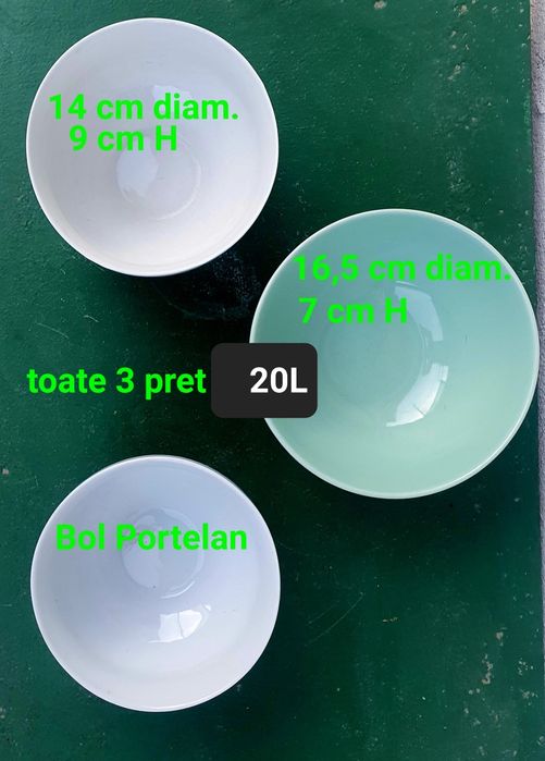 Boluri portelan 3buc.