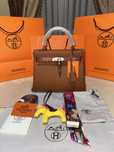 Geanta Hermes Kelly 28cm Maro Accesorii Gold Piele naturala 100%