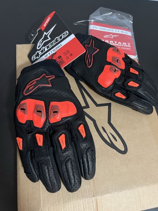 Мото Ръкавици Alpinestars SP S 7 Gloves Black Red Fluo