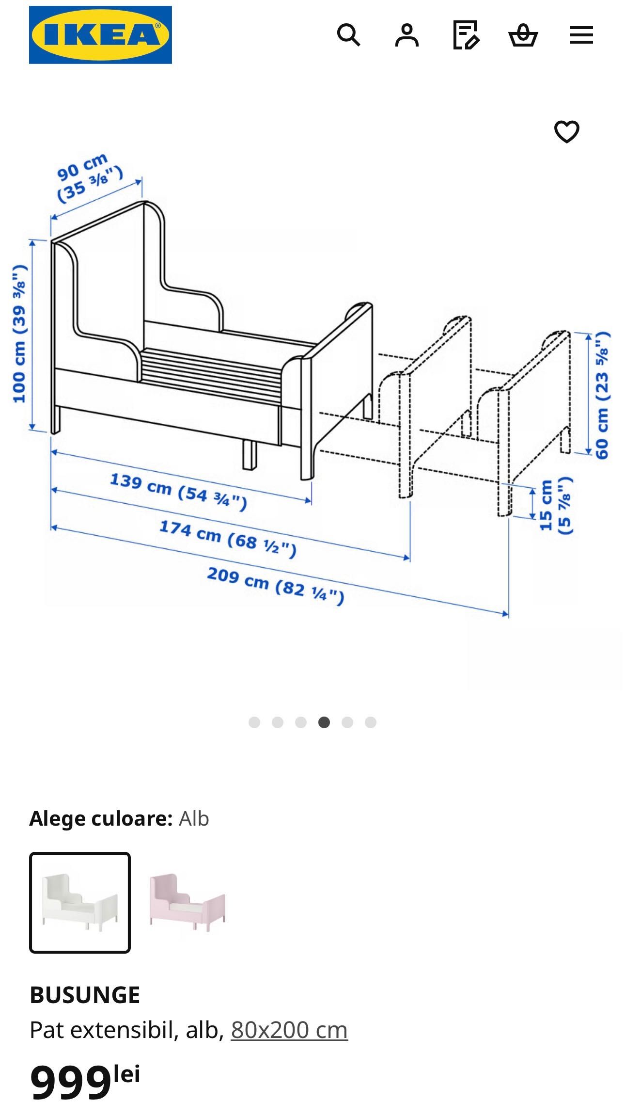 Pat copil extensibil Ikea saltea si somiera