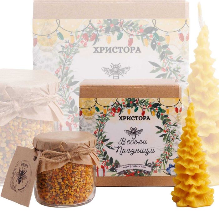 Коледни подаръчни кутии и свещи