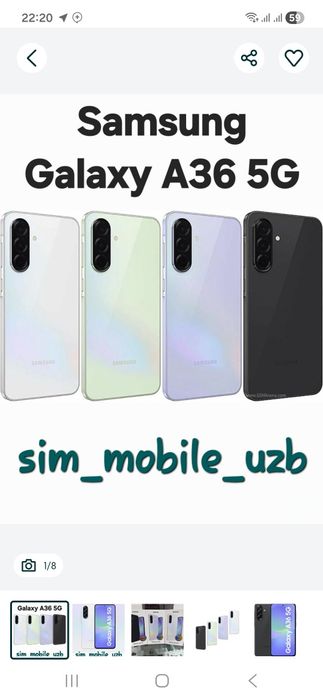 Samsung A36 b/U idial kar/dok bor 8/256  ABMEN yoq