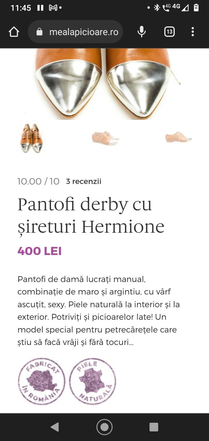 Pantofi derby cu şireturi Hermione marca Password - lumea la picioare