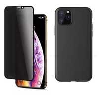 Husa Silicon si Folie Sticla Super Glass Anti Spy Iphone 12/13 PRO MAX