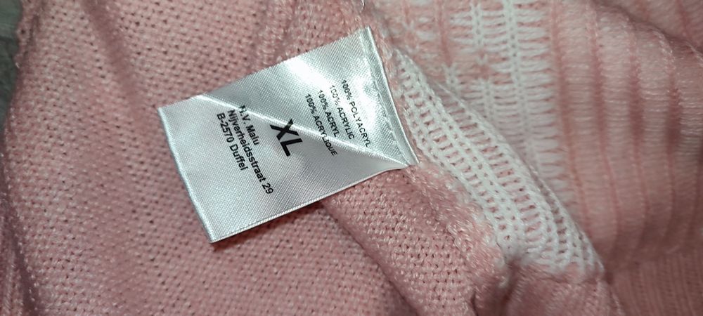 Pulover tricotat jacard, Just Chique, roz trandafiriu, mărime L-XL
