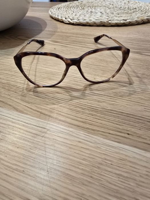 Rame Prada moderni,maro cu auriu,cat eye
