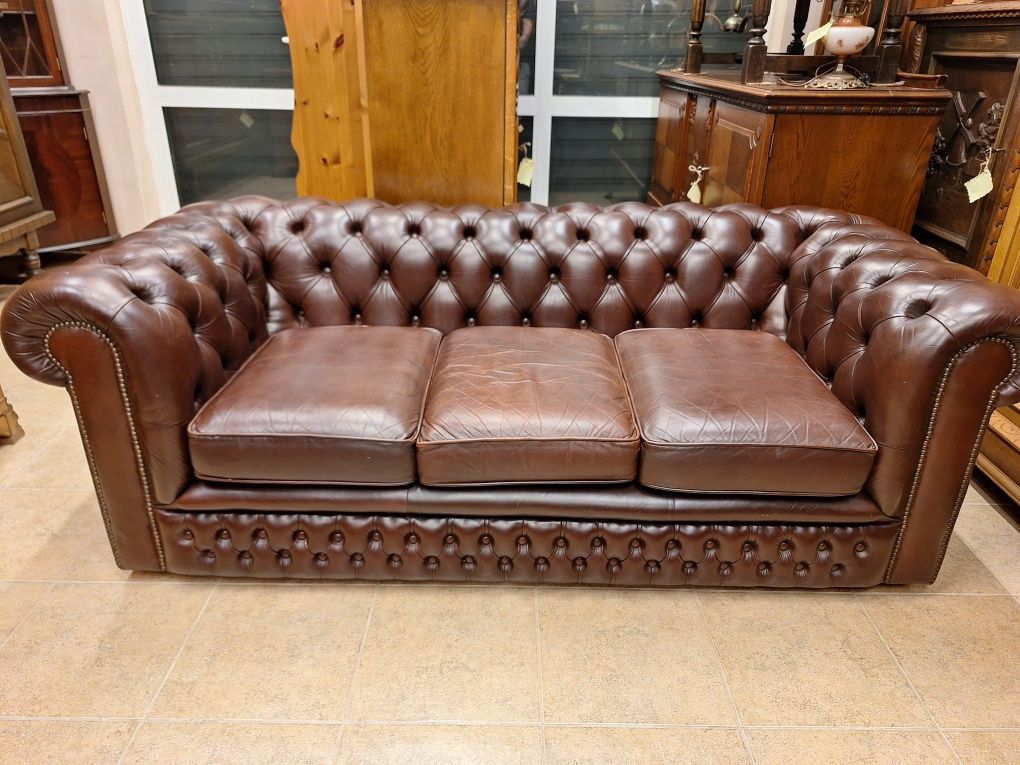 Диван тройка CHESTERFIELD естествена кожа