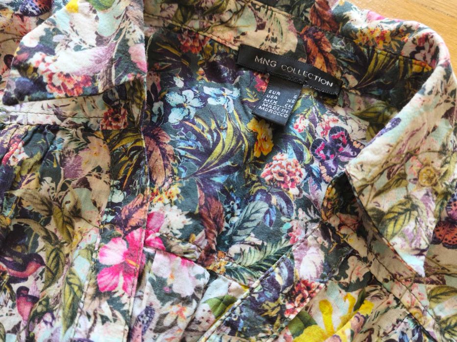 Camasa fara maneci, de vara, cu print floral exotic