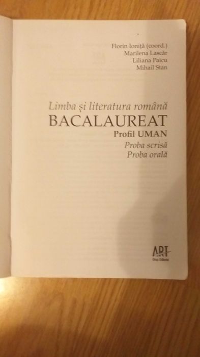 Teste Bacalaureat Limba si literatura romana