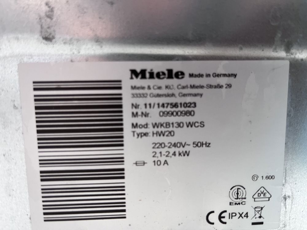 Пералня MIELE W1 инверторен мотор пчелно пита A+++ Внос от Германия