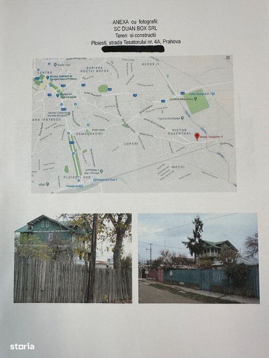 Casa si teren situate in Ploiesti, Str. Tesatorilor, Nr. 4A