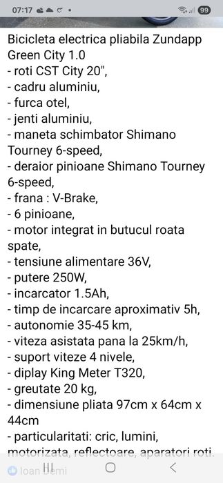 Bicicleta Electrica Pliabila Zundapp