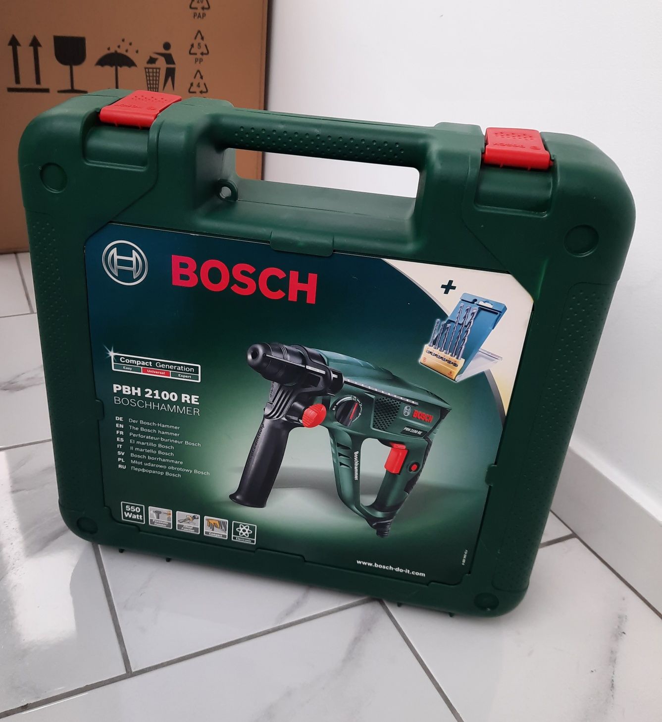 Ciocan rotopercutor Bosch PBH 2100 RE Compact, 550 W, 2300 RPM, 1.7 J