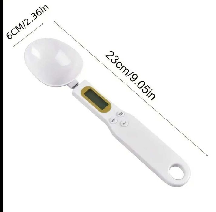 Цифрова кухненска везна с лъжица и LCD дисплей, прецизно измерване
