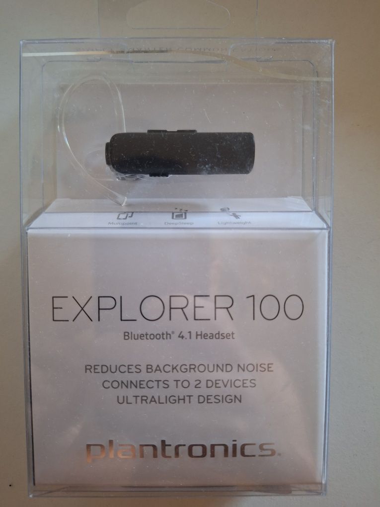 Căști Bluetooth Plantronics Explorer 100 – NOU, SIGILAT – 100 lei