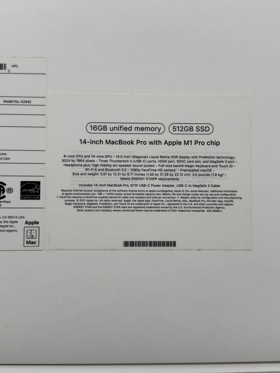 MacBook Pro 14" M1 Pro | 16GB / 512GB | ИДЕАЛ | Полный комплект | 93%