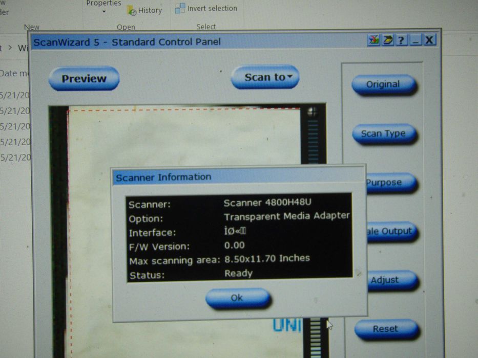 Scaner USB Tevion P91010 (MD90093) + adaptor negative, functional w10