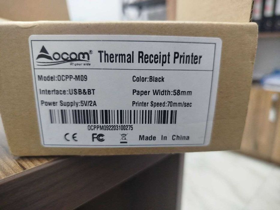 Мини термопринтер (чековый принтер) OCOM OCPP-M09, 5V/2A